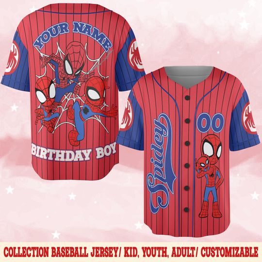 Discover Personalized Disney Spidey Family Birthday Baseball Jersey, Customized Spiderman Baseball Jersey, Marvel Baseball Disneyland Trip C1FC22