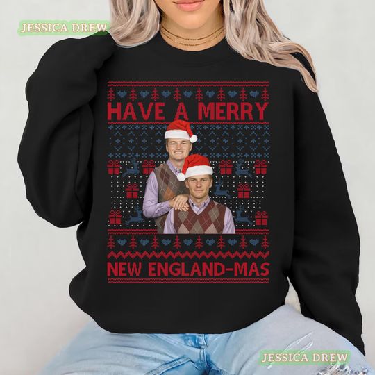 Drake Maye Yearbook Photo Christmas Sweatshirt, New England Patriots QB Holiday Jumper, Football Funny Xmas Fan Gift