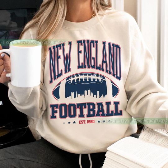 Discover New England Football Vintage Sweatshirt T-Shirt, The Pats T-Shirt, Vintage New England Fan Gift Crewneck, Patriot Sweatshirt Fans Gift FCY2