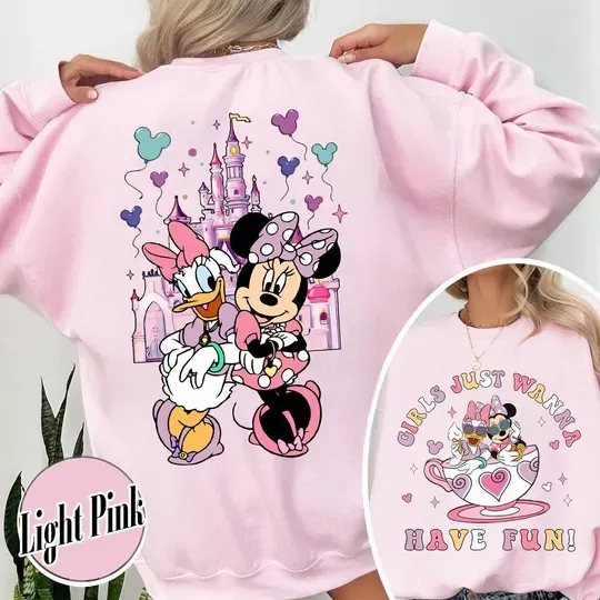 Girls Just Wanna Have Sun Sweatshirt, Disney Minnie Daisy Summer Shirt, Disney Besties Tee, Disneyworld Shirt, Disney Girl, Disney Summer