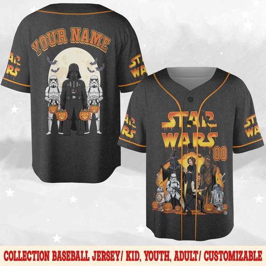 Discover Custom Star Wars Halloween Baseball Jersey, Disney Halloween Matching