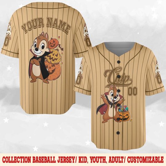 Discover Custom Chip and Dale Halloween Baseball Jersey, Disney Halloween Baseball Jersey