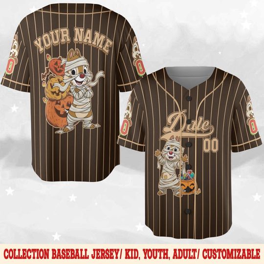 Discover Custom Chip and Dale Halloween Baseball Jersey, Spooky Season Baseball Jersey