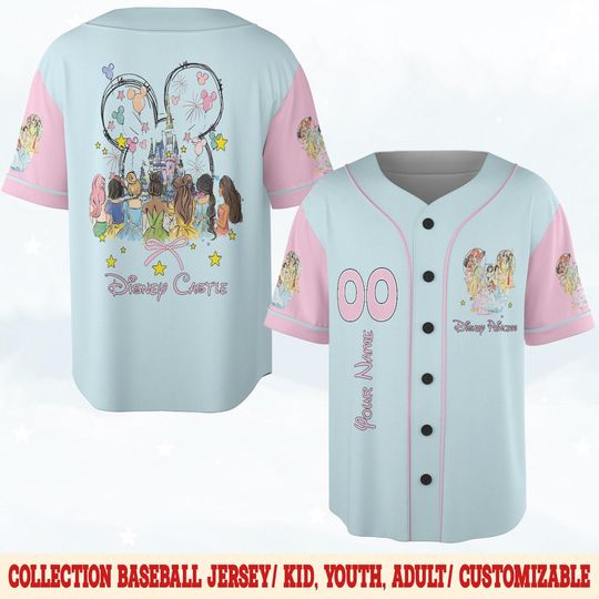 Discover Personalized Disney Princess Baseball Jersey, Custom Name Baseball Jersey