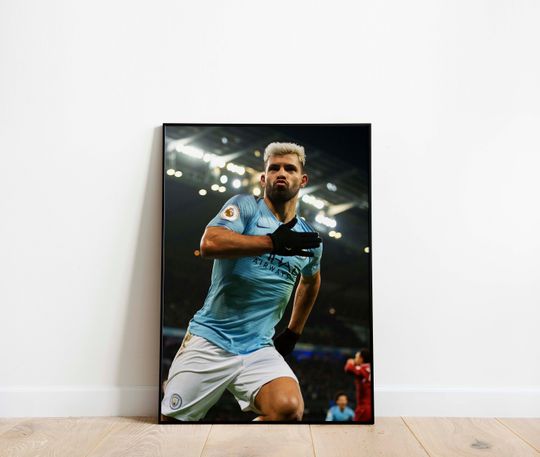 Discover Sergio Aguero Manchester City FC Football Poster