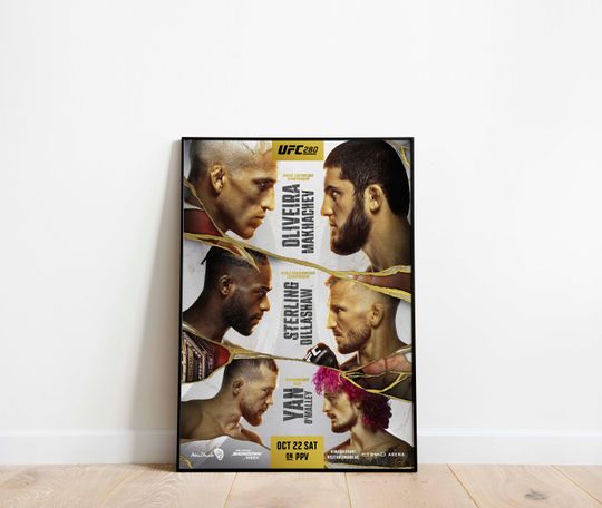 UFC 280 | October 22, 2022 | Islam Makhachev vs Charles Oliveira | Abu Dhabi, UAE | Print Poster