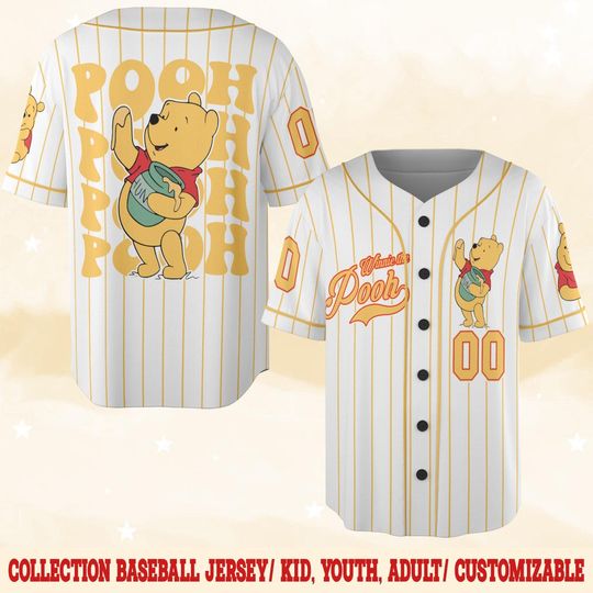 Discover Personalize Disney Winnie The Pooh Jersey, Custom Kid Youth Adult Baseball Jersey