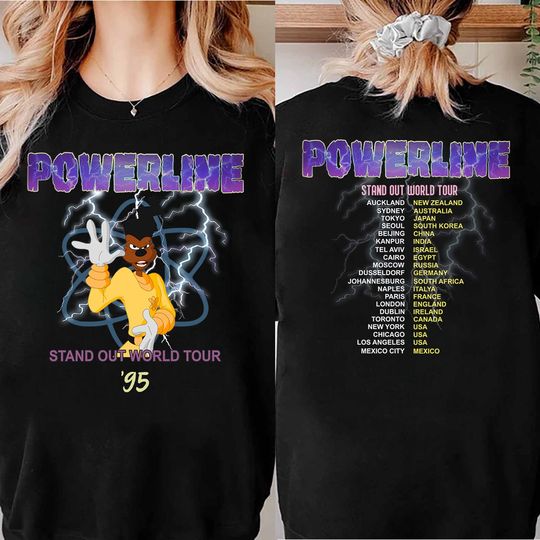 Discover Disney Powerline Goofy Movie Sweatshirts, Powerline Stand Out World Tour 95 Sweater, Disney A Goofy Movie Sweater, Disney Birthday Gift For Kids