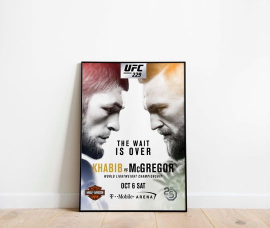 Discover UFC 229 | October 6, 2018 | Khabib Nurmagomedov vs Conor McGregor | Las Vegas, Nevada | Print Poster