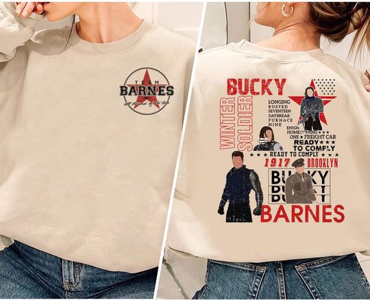 Discover BUCKYY Bn Barnes Sweatshirt, Barnes 1917 Sweatshirt, Avengers Sweatshirt, Superhero Sweatshirt, Winter Soldier Sweatshirt, MCU Fan Gift