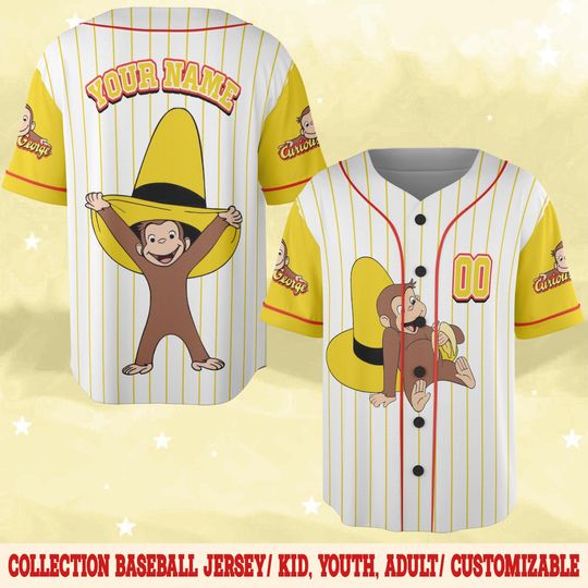 Curious George Birthday Baseball Jersey, Curious George Birthday Jersey Shirt