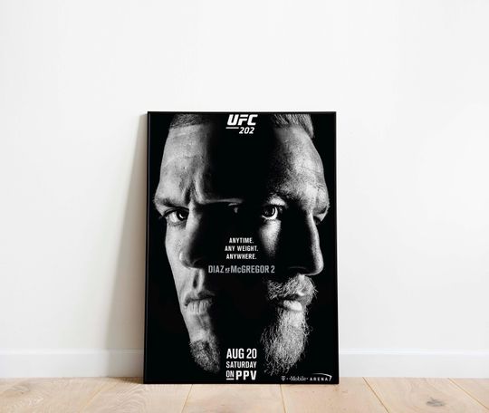 Discover UFC 202 | August 20, 2016 | Conor McGregor vs Nate Diaz 2 | Las Vegas, Nevada | Print Poster