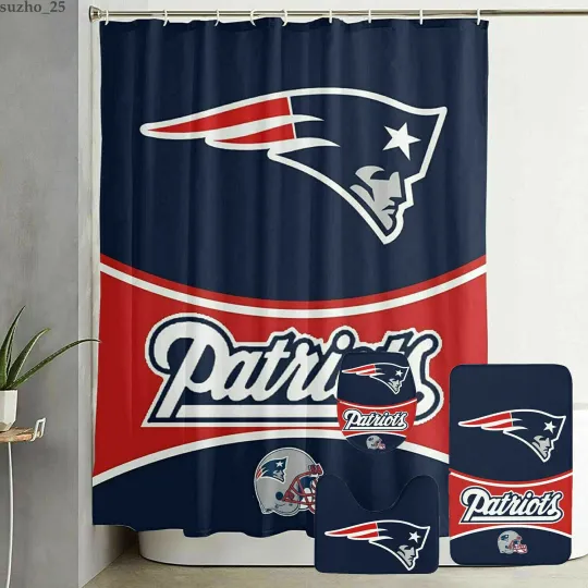 Discover New England Patriots Premium Shower Curtain or Bathroom Sets