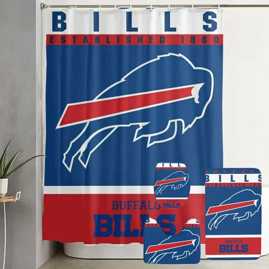 Discover Buffalo Bills Logo Ver2 Waterproof Bathroom Sets, Shower Curtain Sets