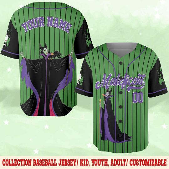 Discover Custom Disney Maleficent Queen Baseball Jersey, Disney Villains Halloween Jersey
