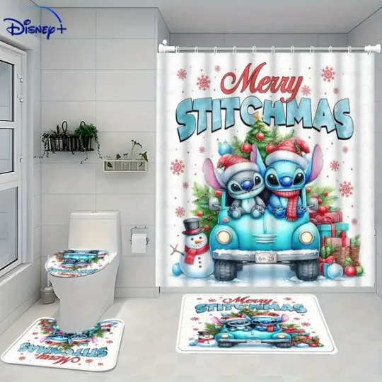 Discover Christmas Stitch Holiday Bath Decor Shower Curtain or Bathroom Sets.