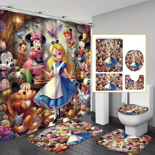 Discover Wonderland Alice Cartoon Movies Shower Curtain or Bathroom Sets.