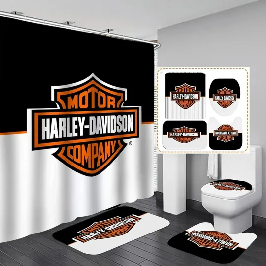 Discover Haarleyy David Black And White Style Printed Shower Curtain or Bathroom Sets.