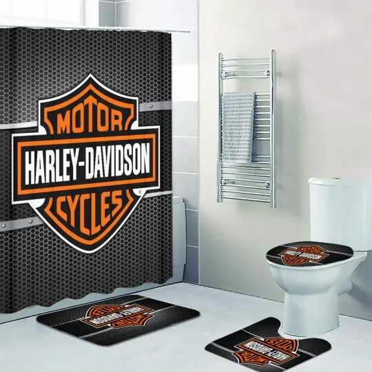 Discover Legendary Haarleyy David grille Style Printed Shower Curtain or Bathroom Sets.