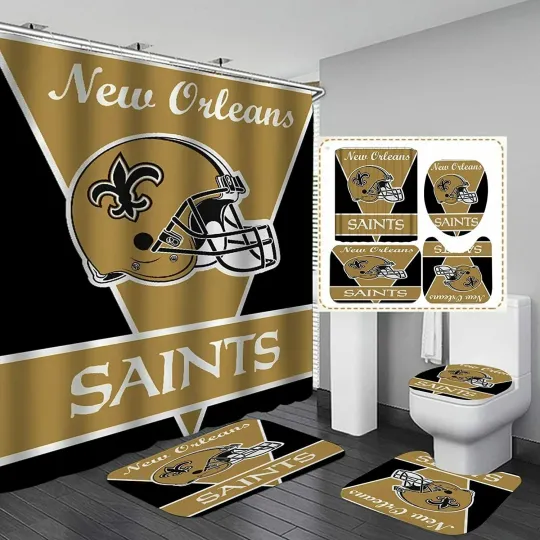 Discover New Orleans Saints Helmet America Waterproof Shower Curtain Sets.