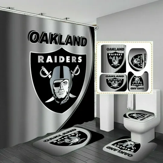 Discover OAKLAND Raiders Oakland Printed Waterproof Bathroom Sets, Shower Curtain Sets.