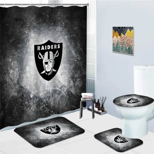 Discover Las Vegas Raiders ver3 Sport Waterproof Bathroom Sets, Shower Curtain Sets.