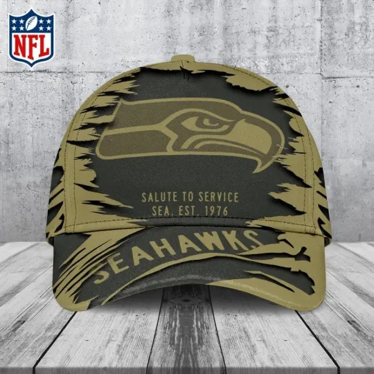 Discover Seahawks 2025 Salute to Service Classic Cap, Gift For Fans