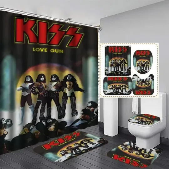 Discover Kiss Band Music Print Waterproof Ver7 Bathroom Sets, Shower Curtain Sets