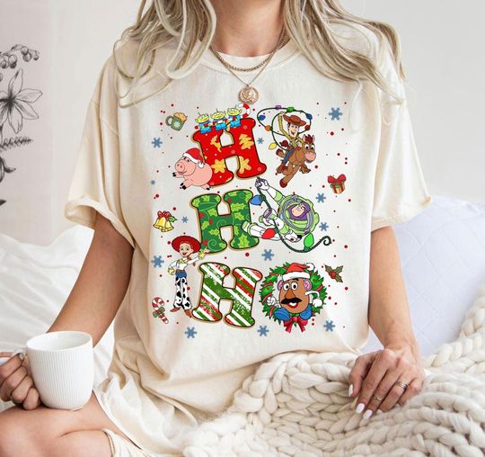 Discover Ho Ho Ho Toy Story Christmas Shirt, Disney Christmas Shirt, Woody Buzz Lightyear Jessie Bo Peep Christmas T-Shirt, WDW Disneyland Xmas Tee