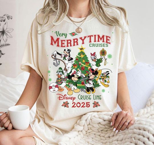 Discover Very Merry Time Cruises T-Shirt, Disney Cruise Line Shirt, Mickey and Friends Christmas Shirt, Family Vacation Shirt, Christmas Tee