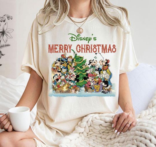 Discover Disney Merry Christmas Shirts, Mickey And Friends Christmas T-Shirt, Disney Christmas Tree, Chip And Dale Christmas