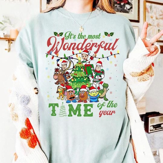 Discover Disney Pixar Toy Story Christmas Shirt, The Most Wonderful Time Of The Year Christmas Shirt, Family Xmas Tee, Disney Group Christmas T-Shirt