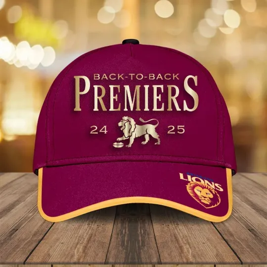 Discover Brisbane Lions Back To Back Premiers 2024 2025 Classic Cap, Gift For Fans