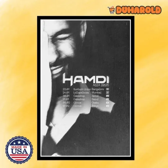 Discover Hamdi Asia Tour 2026 Poster Home Decor, Wall Art, Fan Gift