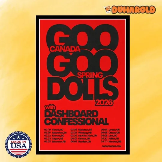 Discover Goo Goo Dolls Canada Spring Tour 2026 Limited Poster Home Decor, Wall Art