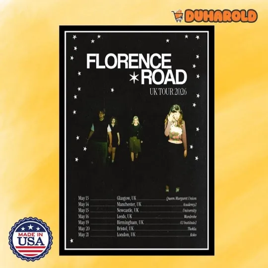 Discover Florence Road UK Tour 2026 Poster Home Decor, Wall Art, Fan Gift