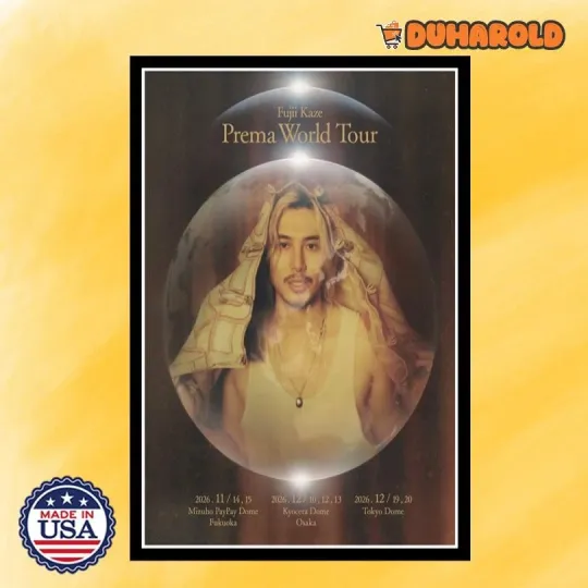Discover Fujii Kaze Prema World Tour 2026 Poster Home Decor, Wall Art, Fan Gift