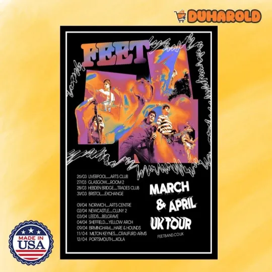 Discover FEET March & April UK 2026 Tour Poster Home Decor, Wall Art, Fan Gift