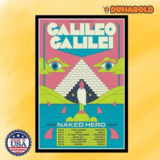Discover Galileo Galilei Naked Hero Tour 2026 Poster Home Decor, Wall Art, Fan Gift