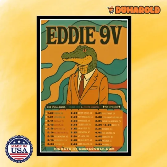 Discover Eddie 9V New Tour 2026 Poster Home Decor, Wall Art, No Frame, Fan Gift