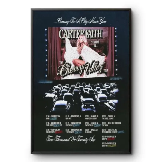 Discover Poster Carter Faith The Cherry Valley 2026 Tour