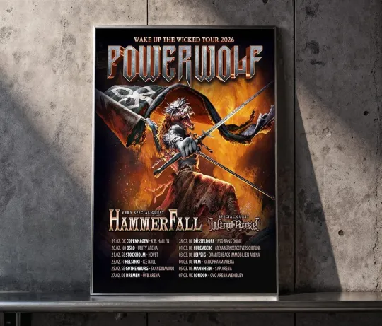 Discover Powerwolf Wake Up The Wicked Tour 2026 Schedule Poster