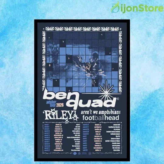 Discover Ben Quad Wisher Tour Event 2026 Poster Home Decor, Wall Art, Fan Gift