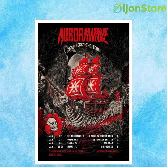 Discover Aurorawave Florida Dead Reckoning Tour 2026 Poster Home Decor, Wall Art