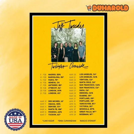 Jeff Tweedy Twilight Override Tour 2026 Poster Home Decor, Wall Art