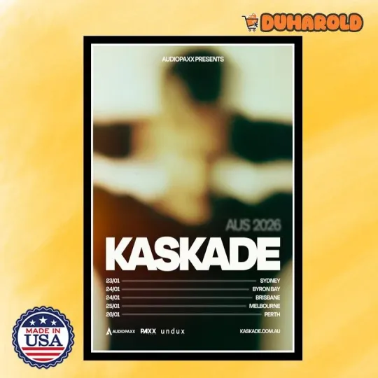 Discover Kaskade Australia Tour January 2026 Poster Home Decor, Wall Art, Fan Gift