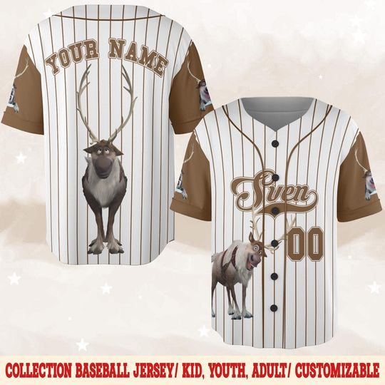 Discover Frozen Sven Reindeer Jersey Shirt, Disney Frozen Baseball Jersey, Disney Sven Reindeer Cosplay, Disney Trip Shirt, Disney World Shirt C1HD10