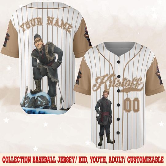 Discover Custom Kristoff Frozen Baseball Jersey, Disneyland Baseball Shirt, Frozen Matching Family Vacation Outfit, Disney World Group Jersey C1HD09
