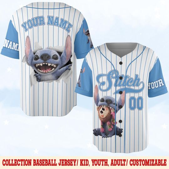 Discover Stitch 2025 Jersey Baseball Shirt, Stitch Baseball Team Shirt, Disneyland Family Trip, Family Vacation C1GY19