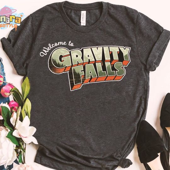 Discover Disney Gravity Falls Welcome To Gravity Falls T-Shirt, WDW Magic Kingdom Disneyland Vacation Gift, Family Birthday Shirt for Adults Kids Toddlers